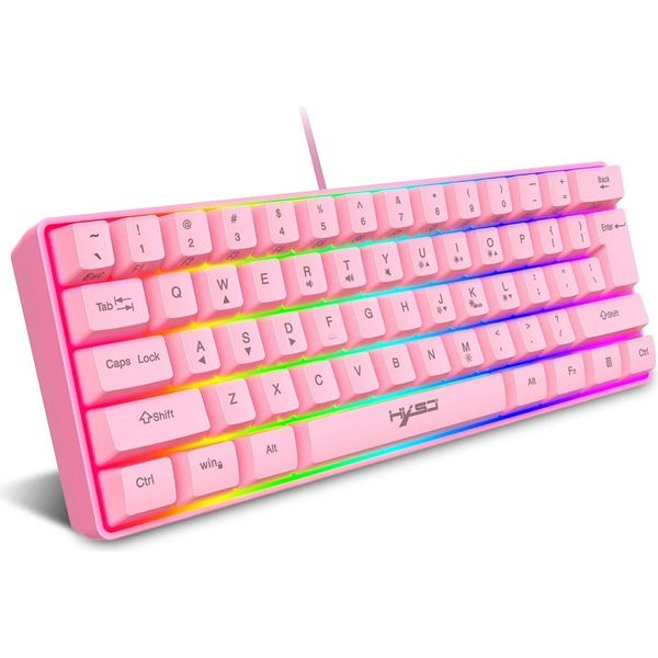 Tastiera Da Gioco Rgb Cablata Al 60%, Mini-Tastiera A 61 Tasti Con 11 Retroilluminazione Rgb Chroma, Keycaps In Abs Flottanti, Completa Di-image