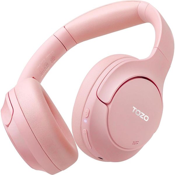 Cuffie A Cancellazione Di Rumore, Cuffie Wireless Bluetooth Con Controllo App, Audio Ad Alta Risoluzione, 60 Ore Di Riproduzione, Bassi Profondi, Padiglioni Confortevoli, Rosa-image