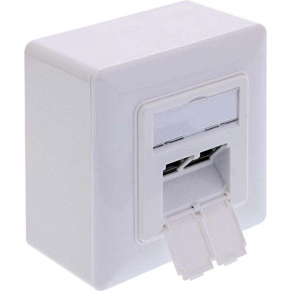 Scatola Di Giunzione Inline® Cat.6A, 2X Presa RJ45, RAL9010, Bianco-image