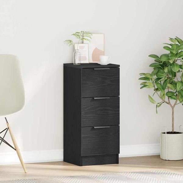Maison Exclusive - Credenza Effetto Rovere Nero 30 X 30 X 70 Cm Materiale Ligneo-image