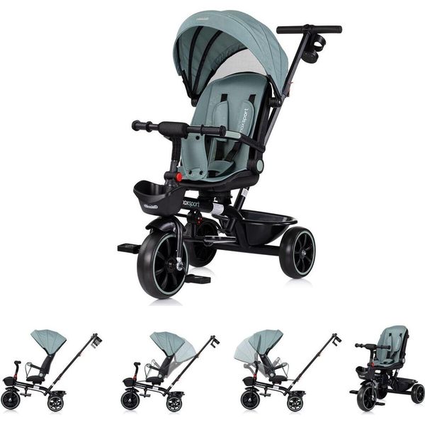 Chipolino Triciclo Max Sport 2 In 1, Triciclo, Portabicchieri, Sedile Reversibile, Cestino Turchese-image