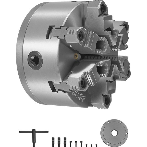Vevor Mandrino Per Tornio A 6 Griffe 160 Mm Mandrino Autocentrante Per Trapano Campo Di Serraggio 3-145 Mm HT300 Materiale Per Tornio Per Legno E Metallo-image