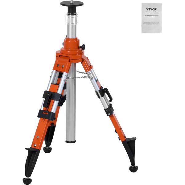 Treppiede Con Livella Laser Vevor, Attacco Filettato 5/8"-11, Regolazione In Altezza 27,16-67,71 Pollici, Robusto Treppiede Per Rilievi, Con Livella E Limitatore Di Diffusione, Piedini Sollevabili E Antiscivolo"-image