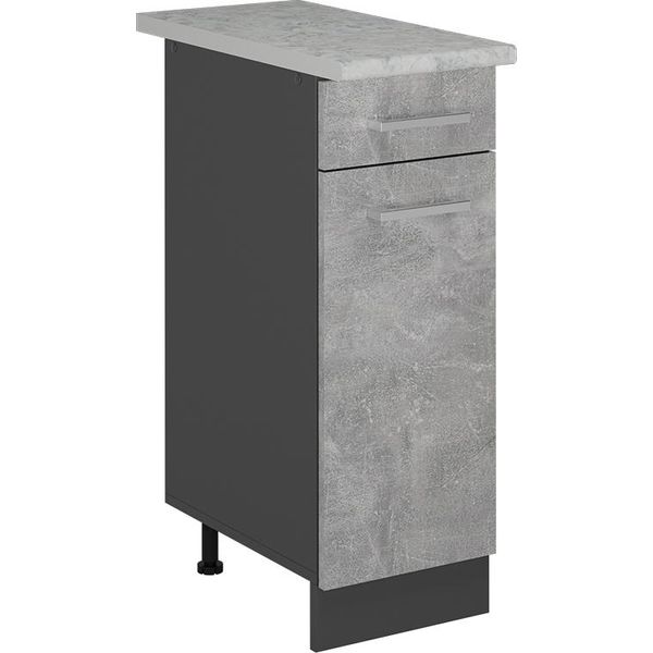 Vicco Mobiletto Base Per Cucina R-Line, 30 Cm Pl Marmo, Calcestruzzo/Antracite-image