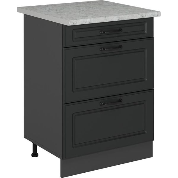 Vicco Mobiletto Base Per Cucina R-Line, 60 Cm Pl Marmo, Antracite Casa Di Campagna/Antracite-image