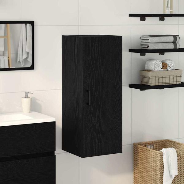 Stabli MöBel Armadio A Muro Rovere Nero 34,5 X 34 X 90 Cm Materiale A Base Di Legno - Cassettiere CC8599754 1Pacco-image