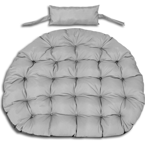 Cuscino Da Giardino 120 Cm Per Sedia Sospesa Nido Di Cicogna Impermeabile Grigio-image