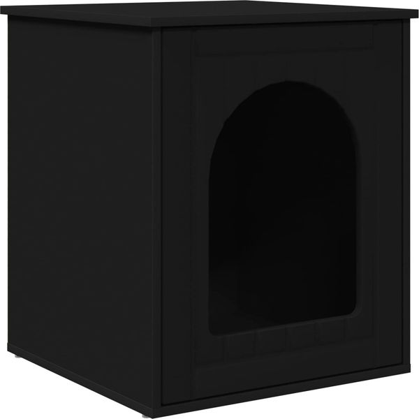 Vidaxl Casetta Per Gatti Nera 53 X 52 X 62 Cm Materiale A Base Di Legno-image