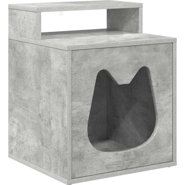 Vidaxl Casetta Per Gatti In Cemento 42,5 X 40 X 53,5 Cm Materiale A Base Di Legno-image