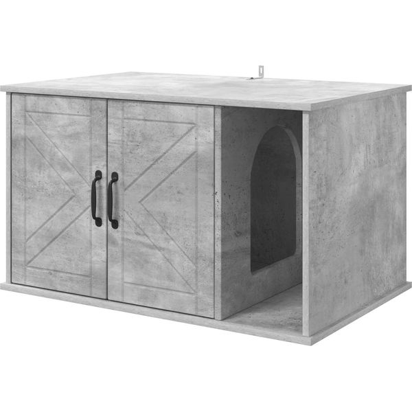 Vidaxl Casetta Per Gatti In Cemento 85 X 55 X 50 Cm Materiale A Base Di Legno-image