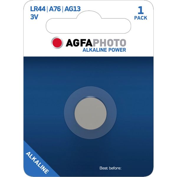 Agfaphoto 150-803470 Batterie Alkaline, Knopfzelle, LR44, V13GA, 1.5V-image