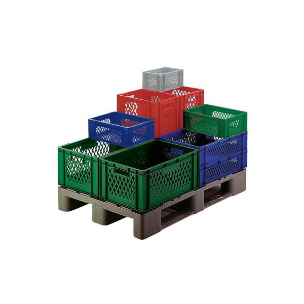 Contenitore Per Il Trasporto L600Xl400Xh320Mm Pareti Laterali Traforate In Pp Grigio-image