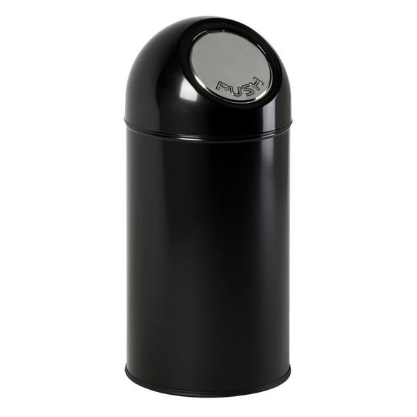 V-Part - AbfallbehäLter Mit Druckdeckel 40 Liter - Steel Plastic - Schwarz-image