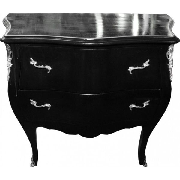 Casa Padrino Cassettone Barocco Nero 103 Cm - Mobili In Stile Antico-image