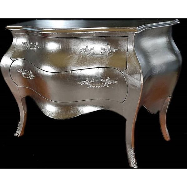 Casa Padrino Cassettone Barocco 120 Cm Silber - Mobili Antichi In Stile-image