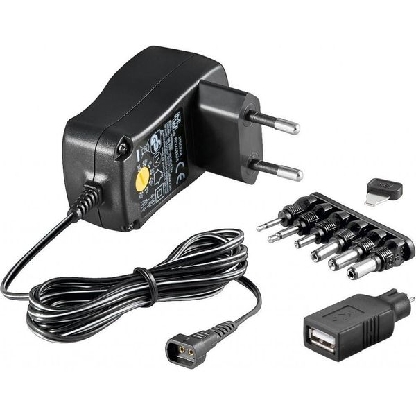 Adattatore Di Rete Universale Ecofriendly 600 Ma 3-12 V Con 8 Spine Dc + 1 Adattatore Usb-image