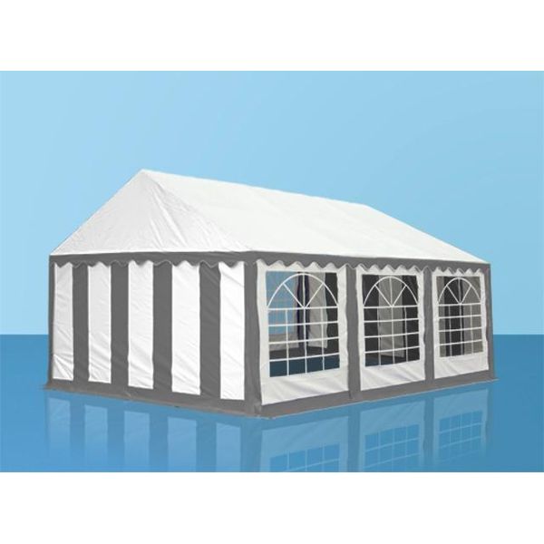 Toolport Tendone Per Feste 4X6 M Pvc Grigio-Bianco 100% Impermeabile Tendone Da Esterno Tenda Party-image