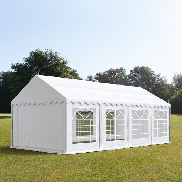 Toolport Tendone Per Feste 3X9 M Pvc Bianco 100% Impermeabile Tendone Da Esterno Tenda Party-image