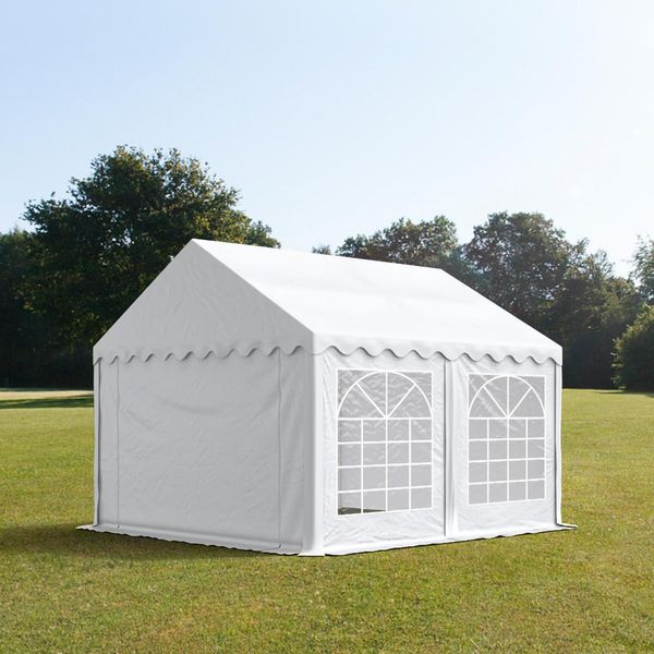 Toolport Tendone Per Feste 3X4 M Pvc Ritardante Di Fiamma - Bianco 100% Impermeabile Tendone Da Esterno Tenda Party-image