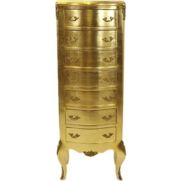Casa Padrino Cassettone Barocco Oro Con 7 Cassetti 120 X 45X 35 Cm - Stile Antico-image