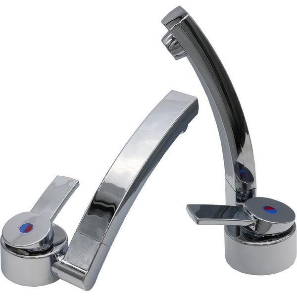 Miscelatore Monocomando Florenz Compatto Camper Caravan Campeggio + Interruttore Girevole Cromo-image