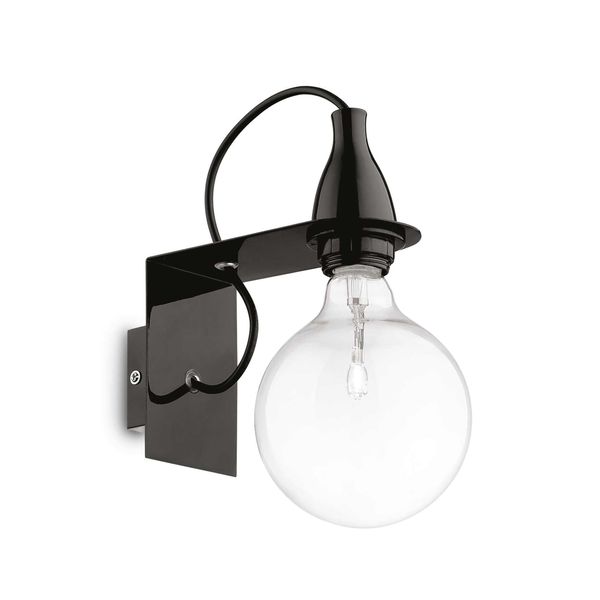 Applique Moderna Minimal Metallo Nero 1 Luce E27 8W 3000K Luce Calda-image
