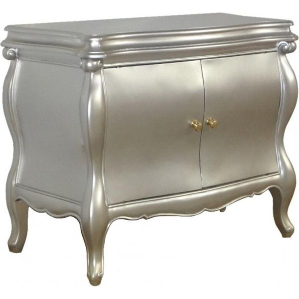 Casa Padrino Cassettiera Barocca Vienna Argento Mobile 95 Cm-image