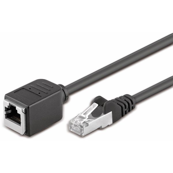 Goobay 91884 Cavo Di Prolunga Cat 5E, F/Utp, Nero, 5 M - RJ45 Maschio (8P8C) > RJ45 Femmina (8P8C)-image