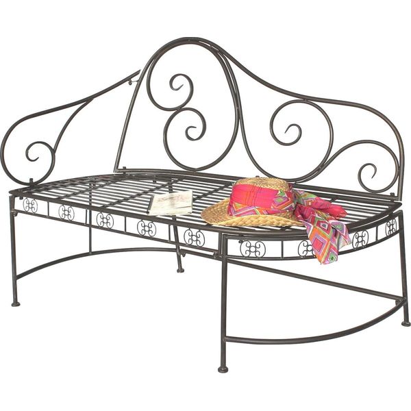 Dandibo Panchina Da Giardino In Metallo Resistente Alle Intemperie Marrone 120 Cm Panchina A 2 Posti DY140486 Panchina Da Giardino In Metallo Con Schienale Panchina Da Giardino Antica-image