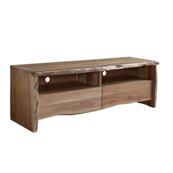 MASSIVMOEBEL24 | Mobile Tv In Legno Di Acacia 151X45X50 Acacia Naturale Laccato Pure Acacia #108-image