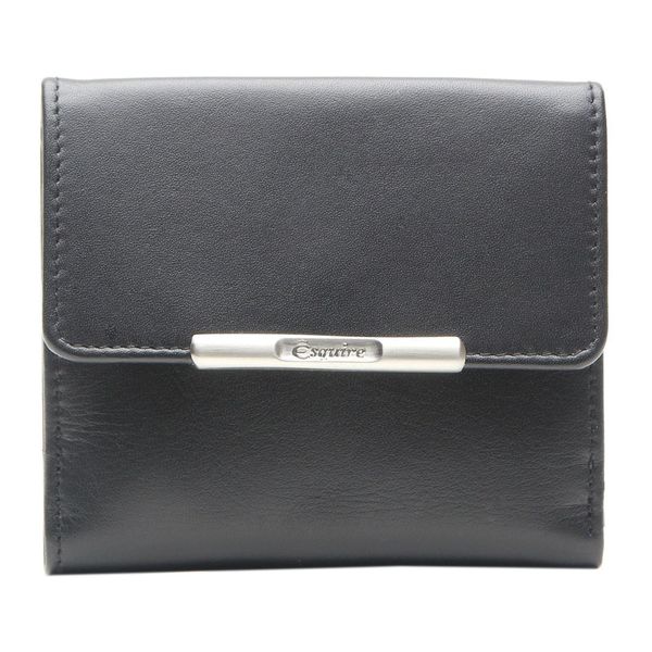 Esquire Pelle Scatola Viennese Portafoglio Helena Lady Wallet Rfid Black Nero-image