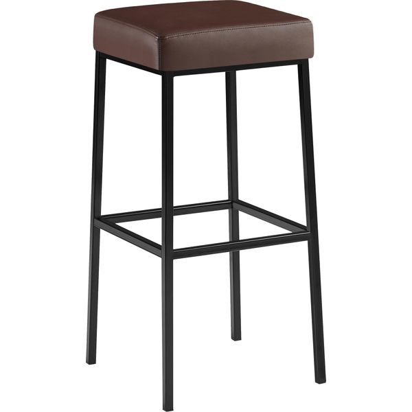 Clp Sgabello Montreal Rivestito In Ecopelle E Struttura Con Poggiapiedi, Marrone Nero-image