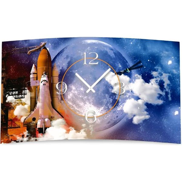 Orologio Da Parete Di Design Space Rocket Universe Orologio Da Parete Di Design Moderno Orologio Da Parete Di Design Calma Senza Ticchettio Dixtime 3Ds-0061-image