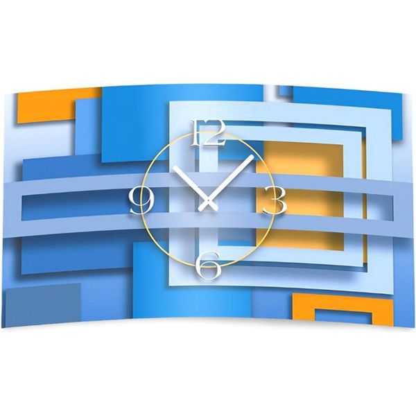 Orologio Da Parete Astratto Blu Di Design Orologio Da Parete Moderno Di Design Silenzioso Senza Ticchettio Dixtime 3D-0006-image