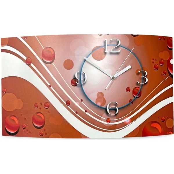 Orologio Da Parete Digitale Di Design Astratto Arancione Orologio Da Parete Moderno Di Design Silenzioso Senza Ticchettio Dixtime 3DS-0386-image