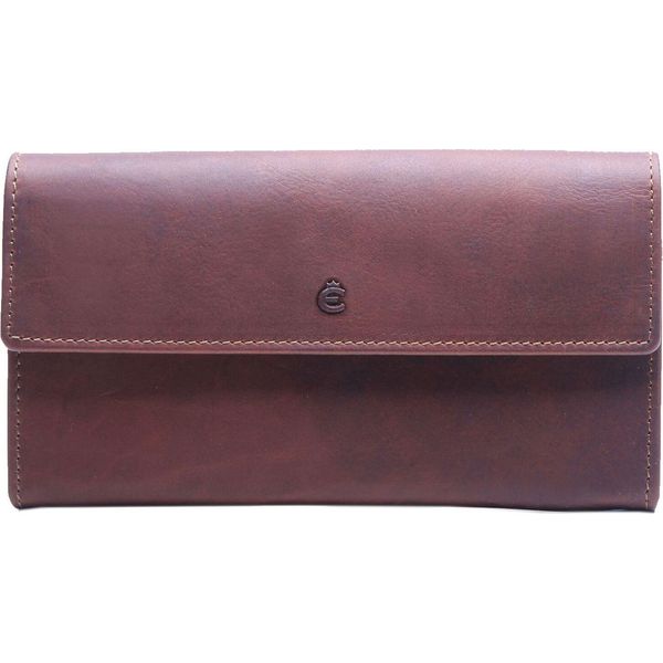 Esquire Pelle Portafoglio Dallas Wallet With Flap Brown Marrone-image