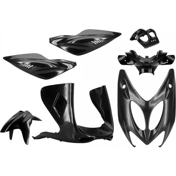 Carenatura Tnt 7 Parti Compatibile Con Yamaha Aerox, Mbk Nitro, Nero Non Verniciato-image