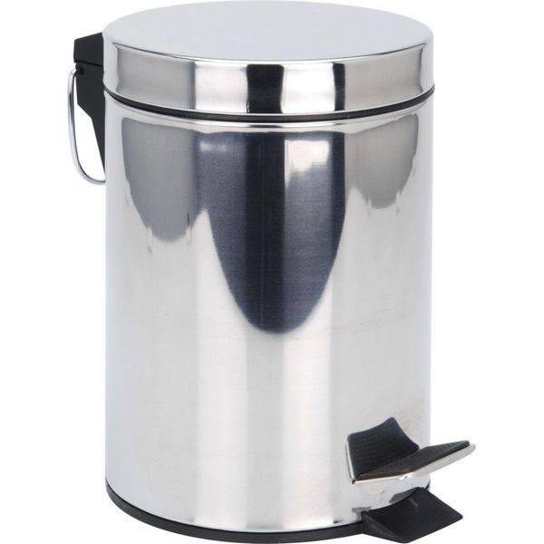 Cestino A Pedale In Acciaio Inox - 46 X 29 Cm - Cestino Per Cosmetici In Metallo-image