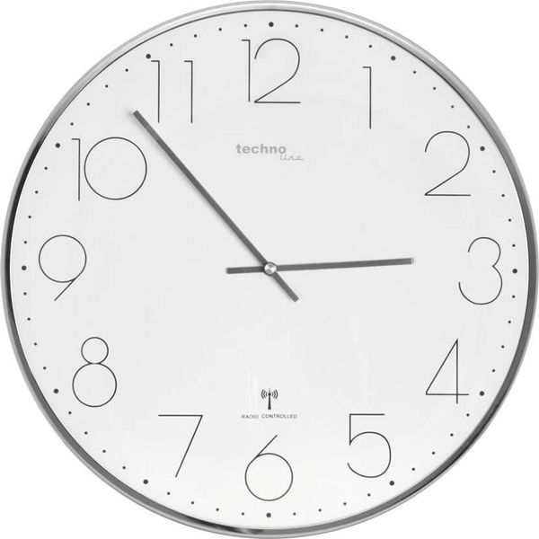Orologio Da Parete Technoline, Con Movimento Radiocomandato, Ø 350 Mm, Cromo-image