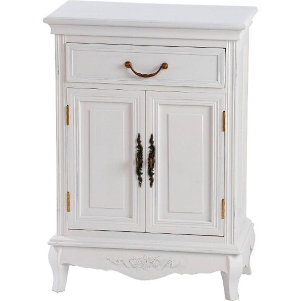 Casa Padrino Cassettiera In Stile Country Bianco Antico 53 X 30 X H. 75 Cm - Mobili Shabby Chic-image