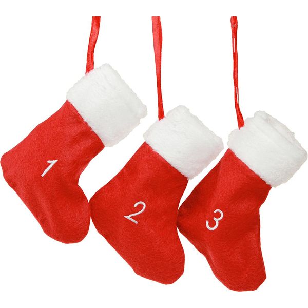 Calendario Dell'avvento Stivali In Feltro Rosso Bianco Riempibili 155Cm Natale-image