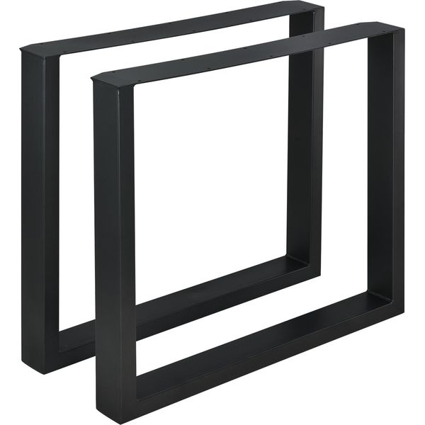 Set Di 2 Gambe Per Tavolo Da Pranzo "Makers"" 80 X 72 Cm Acciaio Nero"-image