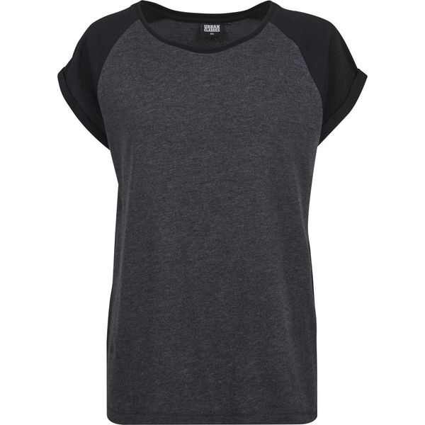 Urban Classics - Donna - Contrast Raglan Tee Antracite/Nero - Xs-image