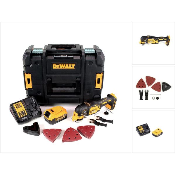 Dewalt Dcs 355 M1 18V Xr Utensile Multifunzione Ad Oscillazione A Batteria In Valigetta Tstak + Kit 29 Pezzi + 1X Batterie 4,0 Ah + Caricatore-image