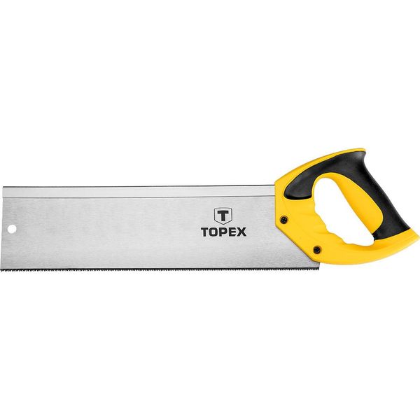 Topex Sega A Mano Per Box Obliquo 350 Mm, Denti Temprati 13TPI Sega Per Legno Per Tagli Obliqui Su Modanature - Sega Multiuso-image