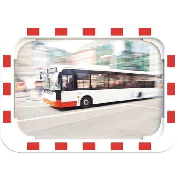 Specchio Per Il Traffico H400Xw600Mm Plastica, Rosso/Bianco 15M-image