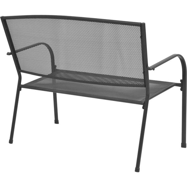 Syfax™ Panchina Da Giardino 108 Cm Acciaio E Rete Antracite-image