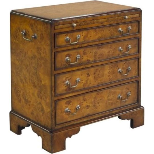 Casa Padrino Cassettiera In Stile Liberty Con 4 Cassetti Marrone 62 X 39 X H. 70 Cm - Qualità Eccellente-image