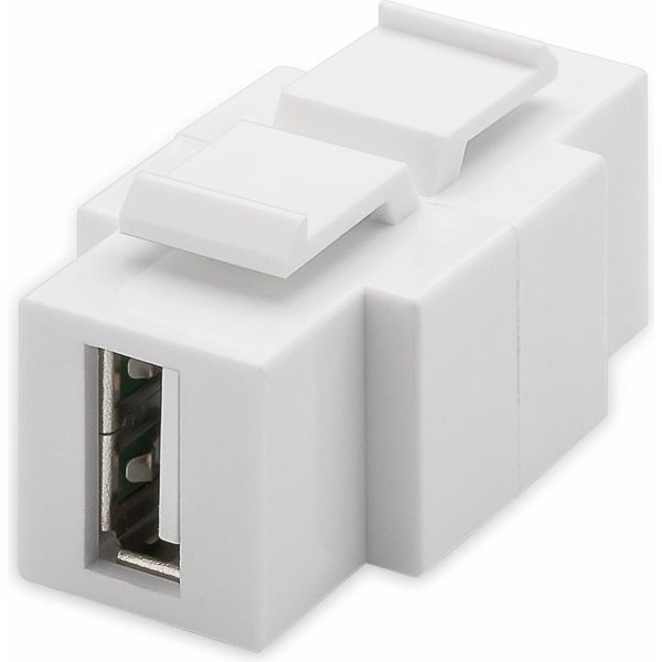 Goobay Modulo Keystone Usb 2.0 Installabile Su Entrambi I Lati 16,9 Mm Bianco (Bulk)-image
