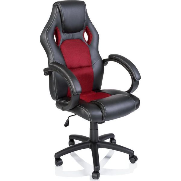 Tresko Racing Sedia Direzionale Sedia Da Ufficio Sedia Girevole Sedia Sportiva Sedia Da Ufficio Sedia Da Scrivania Nero/Rosso-image